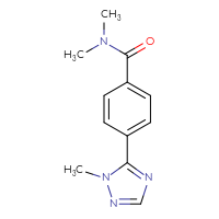 Chemical structure of N,N-dimethyl-4-(1-methyl-1H-1,2,4-triazol-5-yl)benzamide - CSSB01385229352