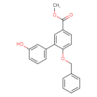 Chemical structure of methyl 6-(benzyloxy)-3'-hydroxy-[1,1'-biphenyl]-3-carboxylate - CSSB02495350669