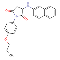 Chemical structure of 3-[(naphthalen-2-yl)amino]-1-(4-propoxyphenyl)pyrrolidine-2,5-dione - CSSB00046755768