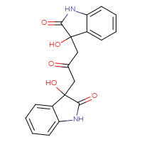 Chemical structure of 3-hydroxy-3-[3-(3-hydroxy-2-oxo-2,3-dihydro-1H-indol-3-yl)-2-oxopropyl]-2,3-dihydro-1H-indol-2-one - CSSB00121701070