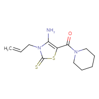 Chemical structure of 4-amino-5-(piperidine-1-carbonyl)-3-(prop-2-en-1-yl)-2,3-dihydro-1,3-thiazole-2-thione - CSSB00132762447