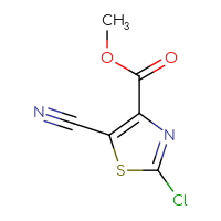 Chemical structure of methyl 2-chloro-5-cyano-1,3-thiazole-4-carboxylate - CSSB03552086906