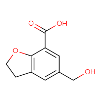 Chemical structure of 5-(hydroxymethyl)-2,3-dihydro-1-benzofuran-7-carboxylic acid - CSSB02495804280
