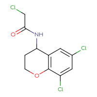 Chemical structure of 2-chloro-N-(6,8-dichloro-3,4-dihydro-2H-1-benzopyran-4-yl)acetamide - CSSB21332046805
