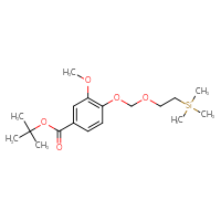 Chemical structure of tert-butyl 3-methoxy-4-{[2-(trimethylsilyl)ethoxy]methoxy}benzoate - CSSB21432565666