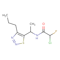 Chemical structure of 2-chloro-2-fluoro-N-[1-(4-propyl-1,2,3-thiadiazol-5-yl)ethyl]acetamide - CSSB21332124931