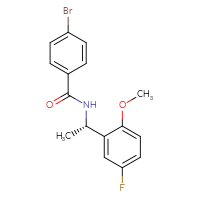 Chemical structure of 4-bromo-N-[(1S)-1-(5-fluoro-2-methoxyphenyl)ethyl]benzamide - CSSB15307735478