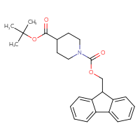 Chemical structure of 4-tert-butyl 1-(9H-fluoren-9-yl)methyl piperidine-1,4-dicarboxylate - CSSB00022697477
