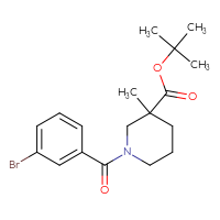 Chemical structure of tert-butyl 1-(3-bromobenzoyl)-3-methylpiperidine-3-carboxylate - CSSB01163259562