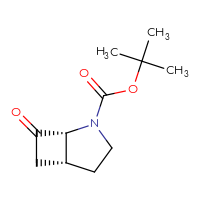 Chemical structure of tert-butyl (1R,5R)-7-oxo-2-azabicyclo[3.2.0]heptane-2-carboxylate - CSSB00016144279
