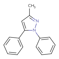Chemical structure of 3-methyl-1,5-diphenyl-1H-pyrazole - CSSB00025760179
