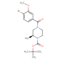 Chemical structure of tert-butyl (2S)-4-(4-bromo-3-methoxybenzoyl)-2-methylpiperazine-1-carboxylate - CSSB00423650660