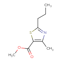 Chemical structure of methyl 4-methyl-2-propyl-1,3-thiazole-5-carboxylate - CSSB00011294839