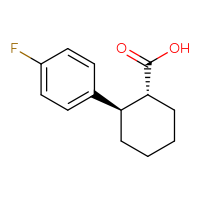 Chemical structure of (1R,2R)-2-(4-fluorophenyl)cyclohexane-1-carboxylic acid - CSSB14813061033