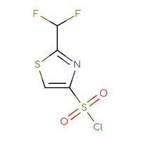Chemical structure of 2-(difluoromethyl)-1,3-thiazole-4-sulfonyl chloride - CSSB00135354544
