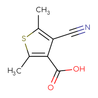 Chemical structure of 4-cyano-2,5-dimethylthiophene-3-carboxylic acid - CSSB00102951781