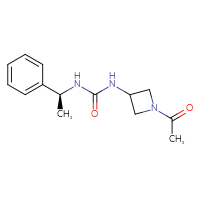 Chemical structure of 3-(1-acetylazetidin-3-yl)-1-[(1S)-1-phenylethyl]urea - CSSB00701126875