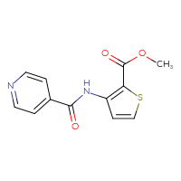 Chemical structure of methyl 3-(pyridine-4-amido)thiophene-2-carboxylate - CSSB00000612547
