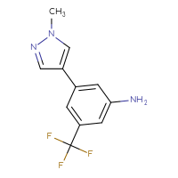 Chemical structure of 3-(1-methyl-1H-pyrazol-4-yl)-5-(trifluoromethyl)aniline - CSSB00102700076