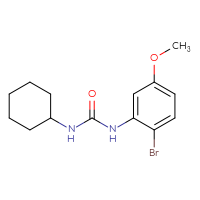 Chemical structure of 3-(2-bromo-5-methoxyphenyl)-1-cyclohexylurea - CSSB00034364793