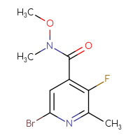 Chemical structure of 6-bromo-3-fluoro-N-methoxy-N,2-dimethylpyridine-4-carboxamide - CSSB21151595318