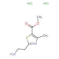 Chemical structure of methyl 2-(2-aminoethyl)-4-methyl-1,3-thiazole-5-carboxylate dihydrochloride - CSSB21043403625