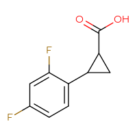 Chemical structure of 2-(2,4-difluorophenyl)cyclopropane-1-carboxylic acid - CSSB00000754990