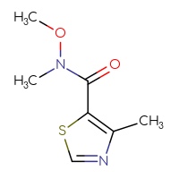 Chemical structure of N-methoxy-N,4-dimethyl-1,3-thiazole-5-carboxamide - CSSB00011372334