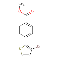 Chemical structure of methyl 4-(3-bromothiophen-2-yl)benzoate - CSSB00122355287