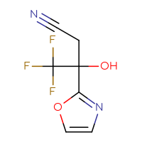 Chemical structure of 4,4,4-trifluoro-3-hydroxy-3-(1,3-oxazol-2-yl)butanenitrile - CSSB00133014084