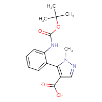 Chemical structure of 5-(2-{[(tert-butoxy)carbonyl]amino}phenyl)-1-methyl-1H-pyrazole-4-carboxylic acid - CSSB00103051726