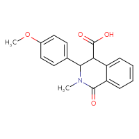 Chemical structure of 3-(4-methoxyphenyl)-2-methyl-1-oxo-1,2,3,4-tetrahydroisoquinoline-4-carboxylic acid - CSSB00020591830
