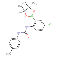 Chemical structure of 1-[4-chloro-2-(4,4,5,5-tetramethyl-1,3,2-dioxaborolan-2-yl)phenyl]-3-(4-methylphenyl)urea - CSSB21332085811