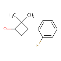Chemical structure of 3-(2-fluorophenyl)-2,2-dimethylcyclobutan-1-one - CSSB00012912777
