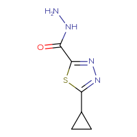 Chemical structure of 5-cyclopropyl-1,3,4-thiadiazole-2-carbohydrazide - CSSB15023998107