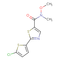 Chemical structure of 2-(5-chlorothiophen-2-yl)-N-methoxy-N-methyl-1,3-thiazole-5-carboxamide - CSSB02653242411