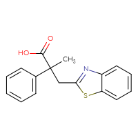 Chemical structure of 3-(1,3-benzothiazol-2-yl)-2-methyl-2-phenylpropanoic acid - CSSB00000704167