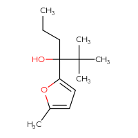 Chemical structure of 2,2-dimethyl-3-(5-methylfuran-2-yl)hexan-3-ol - CSSB00157879043