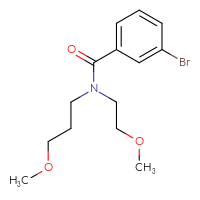 Chemical structure of 3-bromo-N-(2-methoxyethyl)-N-(3-methoxypropyl)benzamide - CSSB00000809502