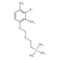 Chemical structure of {2-[(3-bromo-2,4-dimethylphenoxy)methoxy]ethyl}trimethylsilane - CSSB20787391011