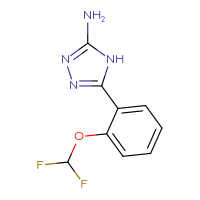 Chemical structure of 5-[2-(difluoromethoxy)phenyl]-4H-1,2,4-triazol-3-amine - CSSB00000294424