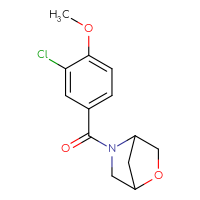 Chemical structure of 5-(3-chloro-4-methoxybenzoyl)-2-oxa-5-azabicyclo[2.2.1]heptane - CSSB06393106069