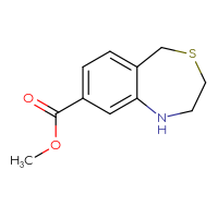 Chemical structure of methyl 1,2,3,5-tetrahydro-4,1-benzothiazepine-8-carboxylate - CSSB06364142321
