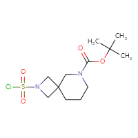 Chemical structure of tert-butyl 2-(chlorosulfonyl)-2,6-diazaspiro[3.5]nonane-6-carboxylate - CSSB00154450832