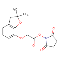 Chemical structure of 2,5-dioxopyrrolidin-1-yl 2-[(2,2-dimethyl-2,3-dihydro-1-benzofuran-7-yl)oxy]acetate - CSSB20271123938