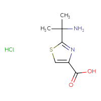 Chemical structure of 2-(2-aminopropan-2-yl)-1,3-thiazole-4-carboxylic acid hydrochloride - CSSB21474900665