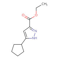 Chemical structure of ethyl 5-cyclopentyl-1H-pyrazole-3-carboxylate - CSSB00010277537