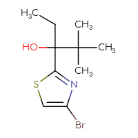Chemical structure of 3-(4-bromo-1,3-thiazol-2-yl)-2,2-dimethylpentan-3-ol - CSSB00015510171