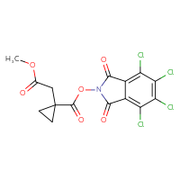 Chemical structure of 4,5,6,7-tetrachloro-1,3-dioxo-2,3-dihydro-1H-isoindol-2-yl 1-(2-methoxy-2-oxoethyl)cyclopropane-1-carboxylate - CSSB20269879053