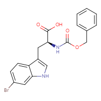 Chemical structure of (2S)-2-{[(benzyloxy)carbonyl]amino}-3-(6-bromo-1H-indol-3-yl)propanoic acid - CSSB00138207887
